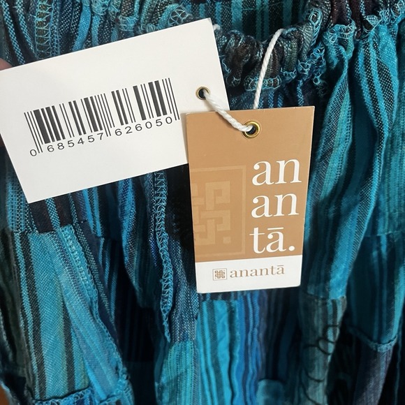 NWT Ananta Romper  Women's L/XL Patchwork Teal Blue Black Pockets Boho Hippie - Picture 9 of 16